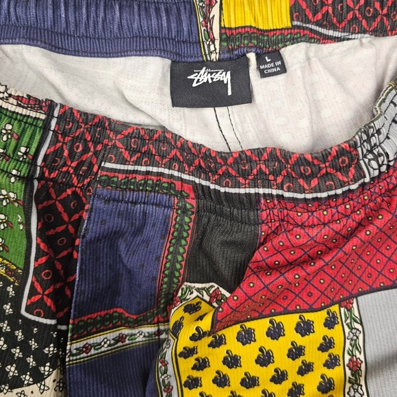Stussy Patchwork Corduroy Beach‎ Pant Large Drawstring Casual Rare 116413 - Picture 1 of 11